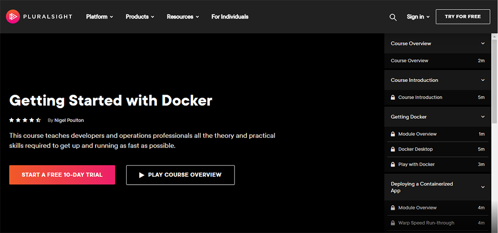 Getting Started with Docker – Pluralsight