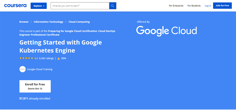 Getting Started with Google Kubernetes Engine – Offered by Google Cloud