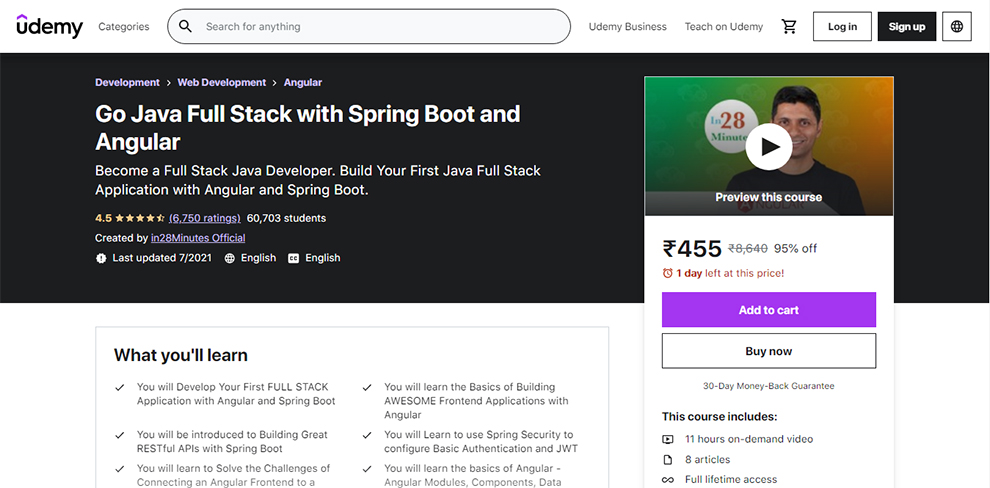 Go Java Full Stack with Spring Boot and Angular