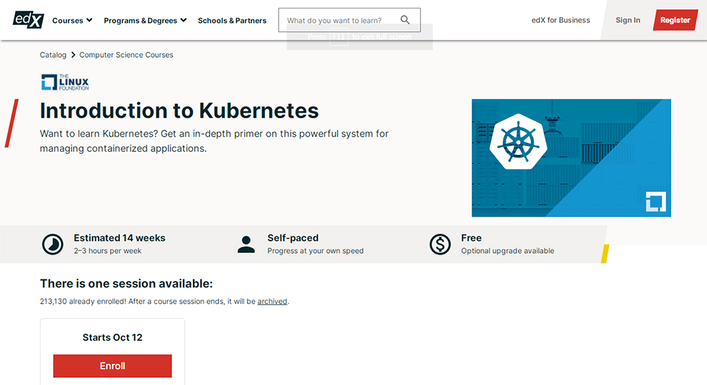 Introduction to Kubernetes – Offered by The Linux Foundation