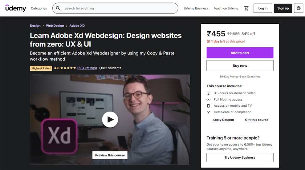 Learn Adobe XD Webdesign: Design websites from zero: UX & UI