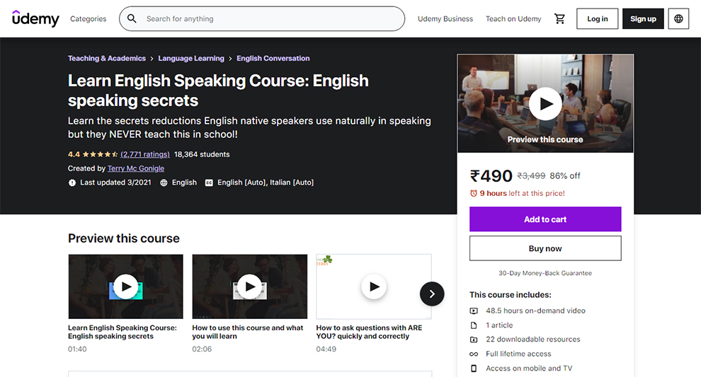 Learn English Speaking Course: English Speaking Secrets