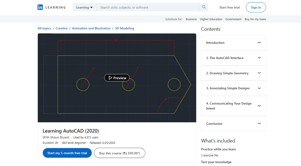 Learning AutoCAD (2020) – LinkedIn Learning