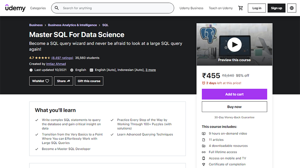 Master SQL for Data Science