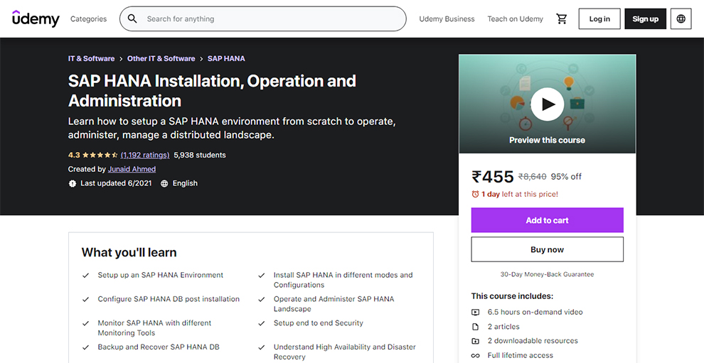 SAP HANA Installation, Operation and Administration
