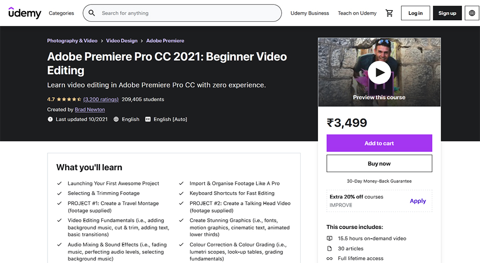 Adobe Premiere Pro CC 2021: Beginner Video Editing