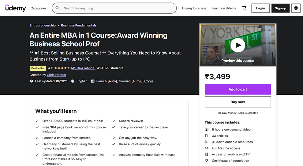 An Entire MBA in 1 Course: Award Winning Business School Prof