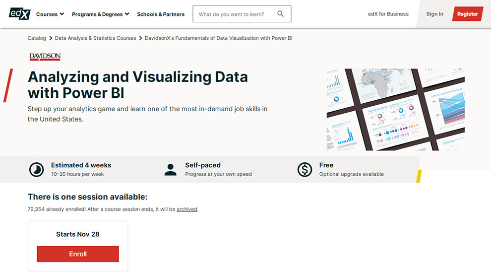 Analyzing and Visualizing Data with Power BI – Offered by Davidson College