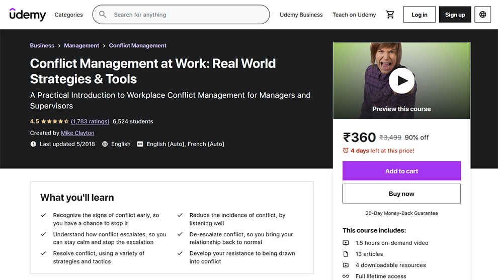 Conflict Management at Work: Real World Strategies & Tools