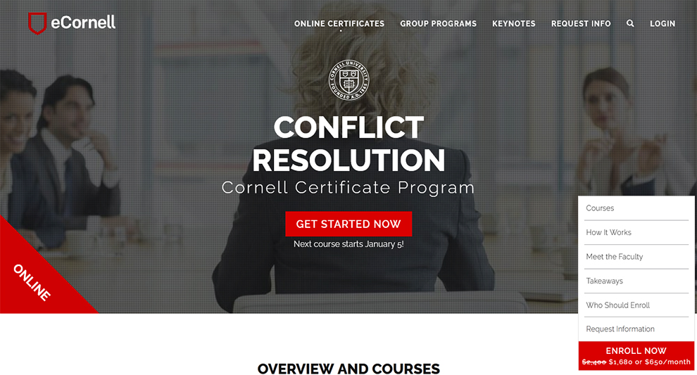 Conflict Resolution Cornell Training Program