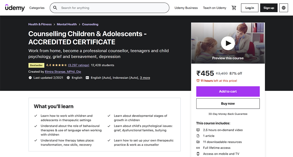 Counselling Children and Adolescents - Accredited Certificate by Udemy