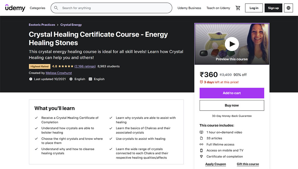 Crystal Healing Certificate Course - Energy Healing Stones