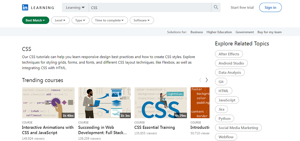 CSS Tutorials – LinkedIn Learning