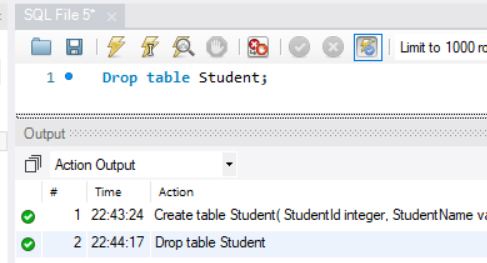 Drop Table