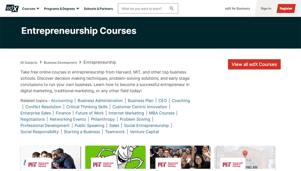 Entrepreneurship courses