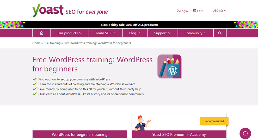 Free WordPress training: WordPress for beginners