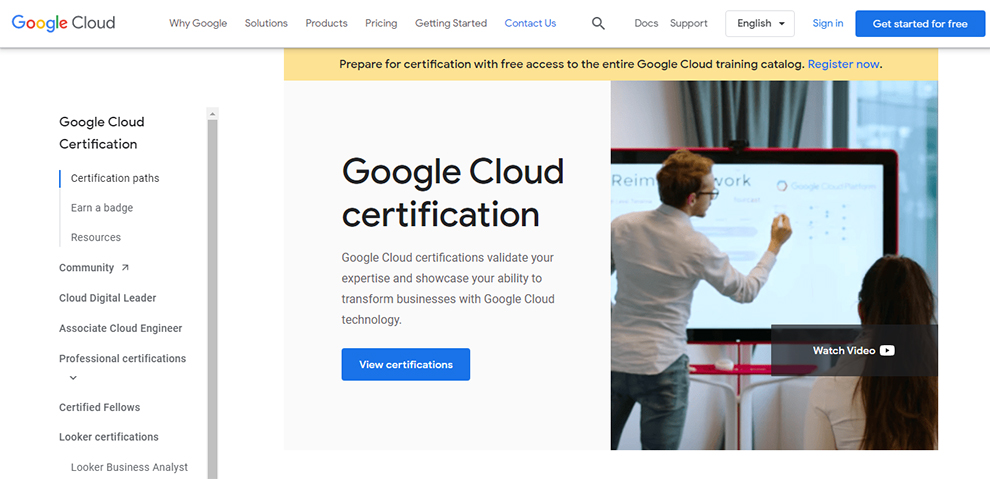 Google Cloud certification – Offered by Google