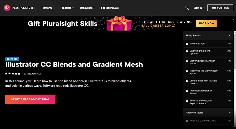 Illustrator CC Blends and Gradient Mesh by Pluralsight