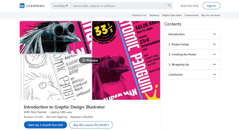 Introduction to Graphic Design: Illustrator by LinkedIn Learning