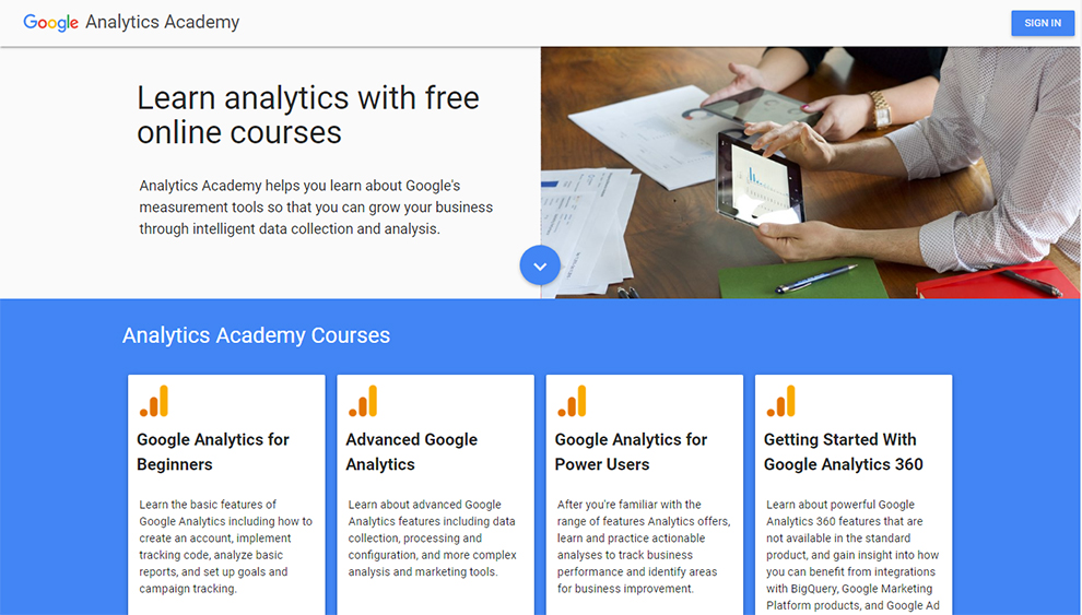 Learn analytics with free online courses