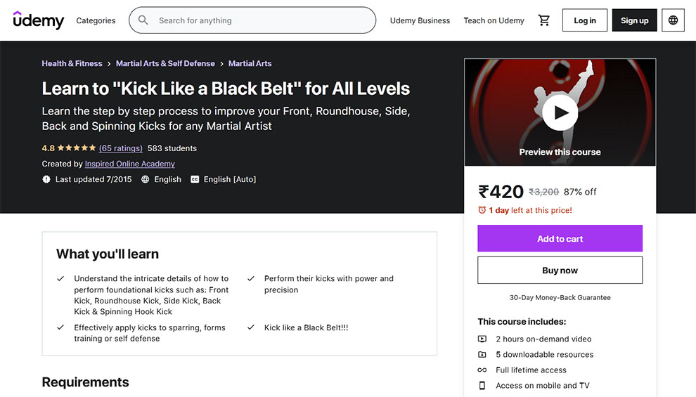 Learn to Kick Like a Black Belt for All Levels