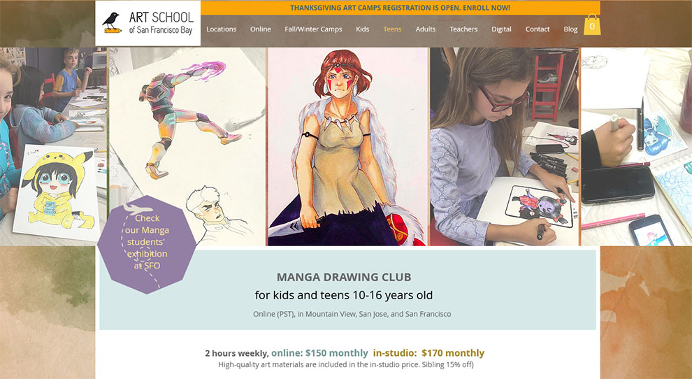 Manga drawing club (Art School of San Francisco Bay)