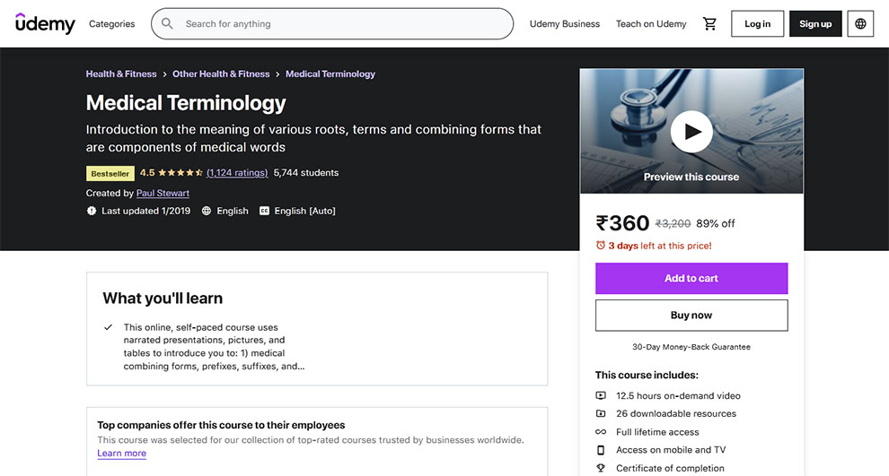 Medical Terminology – [Udemy]