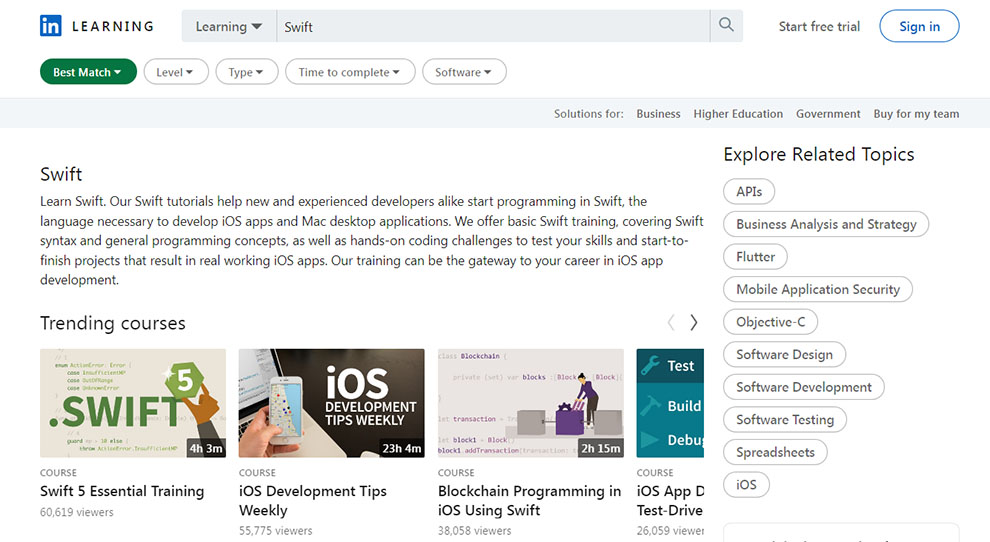 Online Swift Courses – [LinkedIn Learning]
