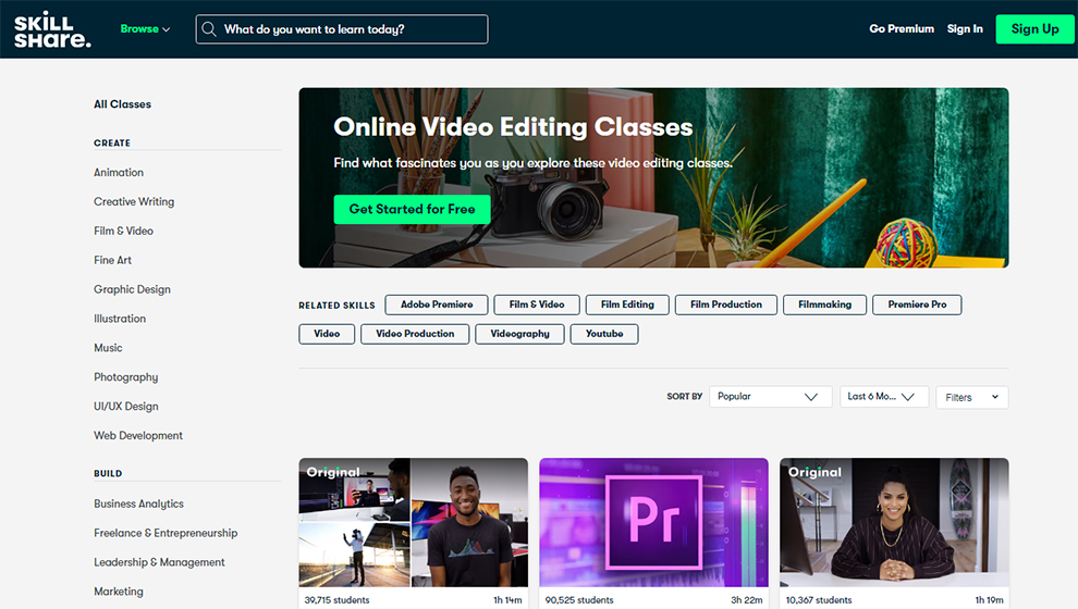 Online Video editing classes