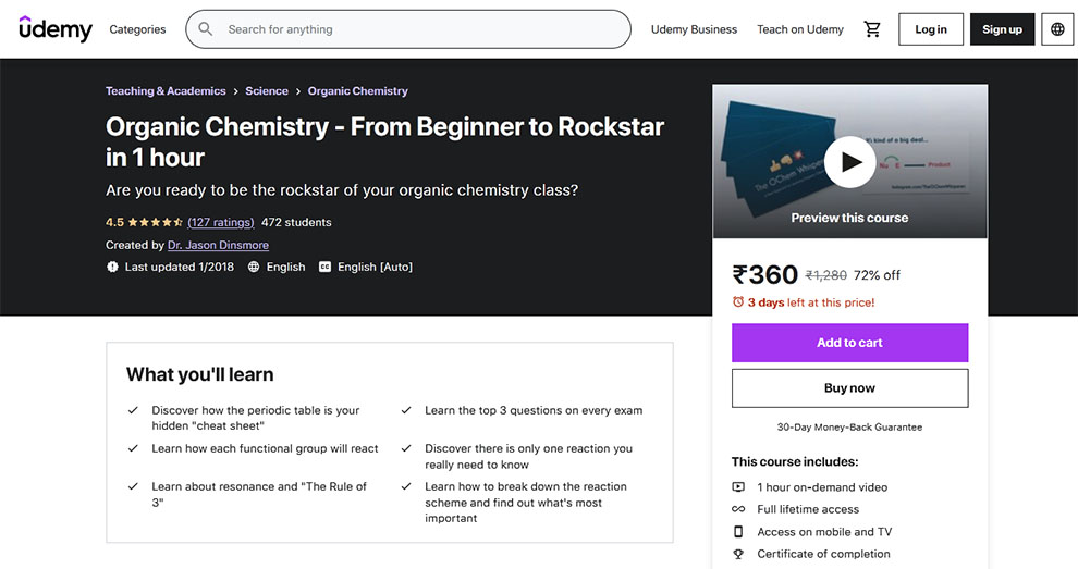 Organic Chemistry - From Beginner to Rockstar in 1 hour