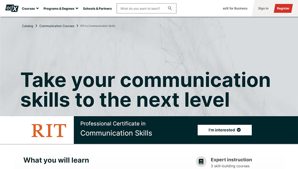 Professional Certificate in Communication Skills – Offered by Rochester Institute of Technology