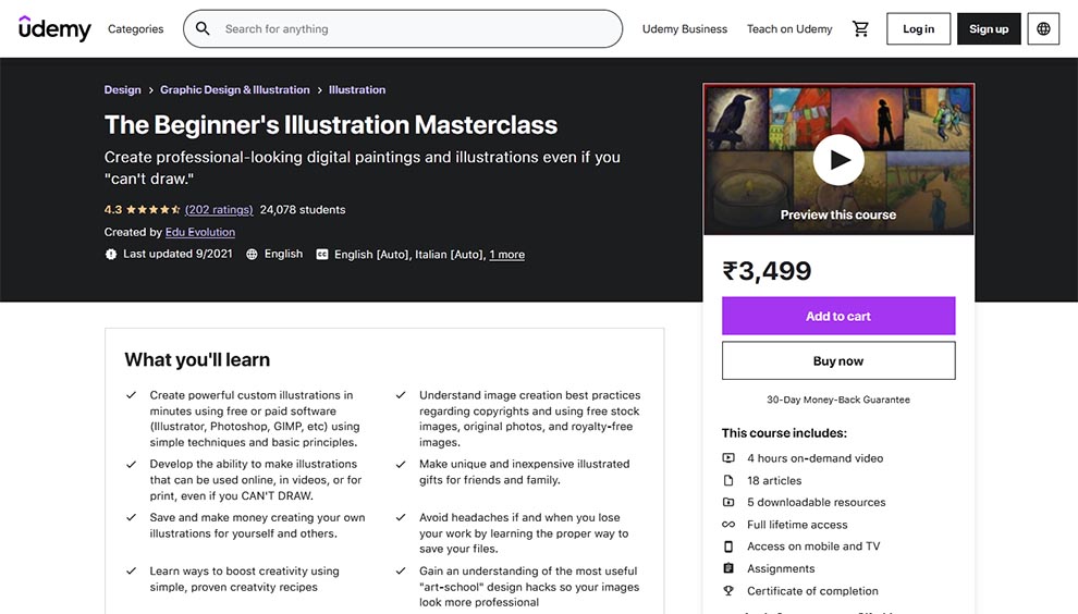 The Beginner’s Illustration Masterclass by Udemy