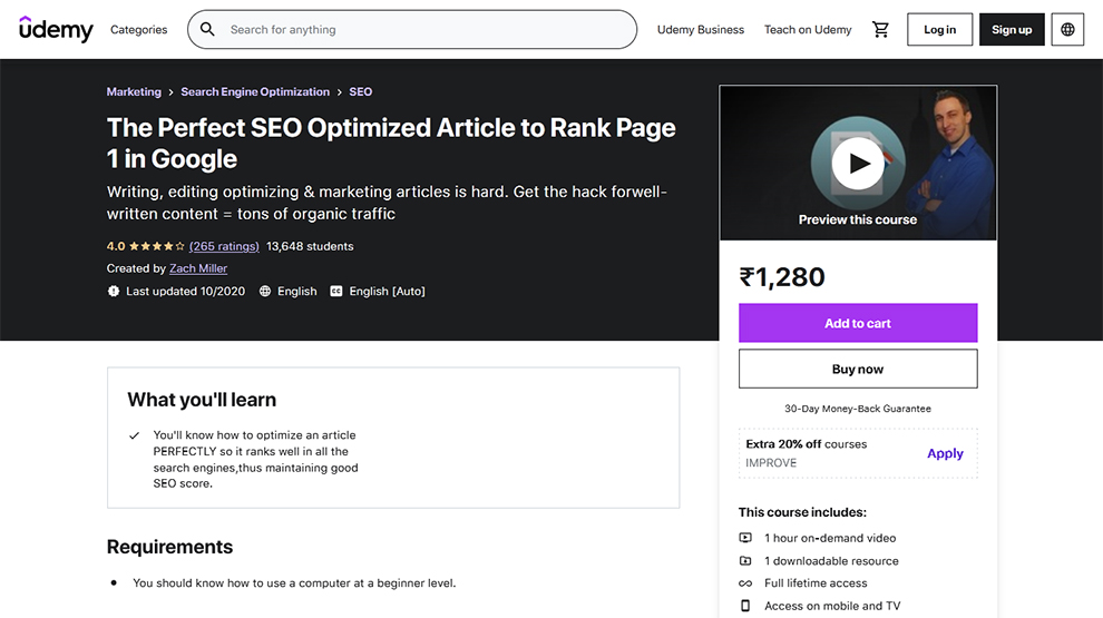 The Perfect SEO Optimized Article to Rank Page 1 in Google 