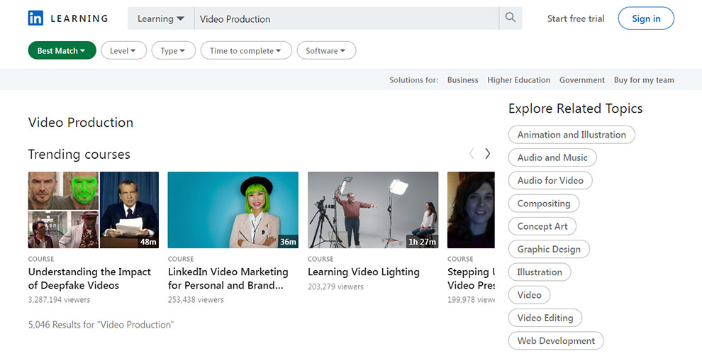 Video Production Courses by LinkedIn Learning