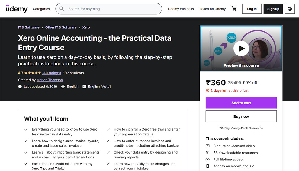Xero Online Accounting - the Practical Data Entry Course