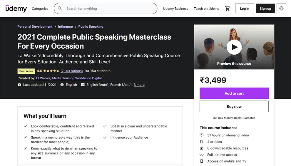 2021 Complete Public Speaking Masterclass For Every Occasion