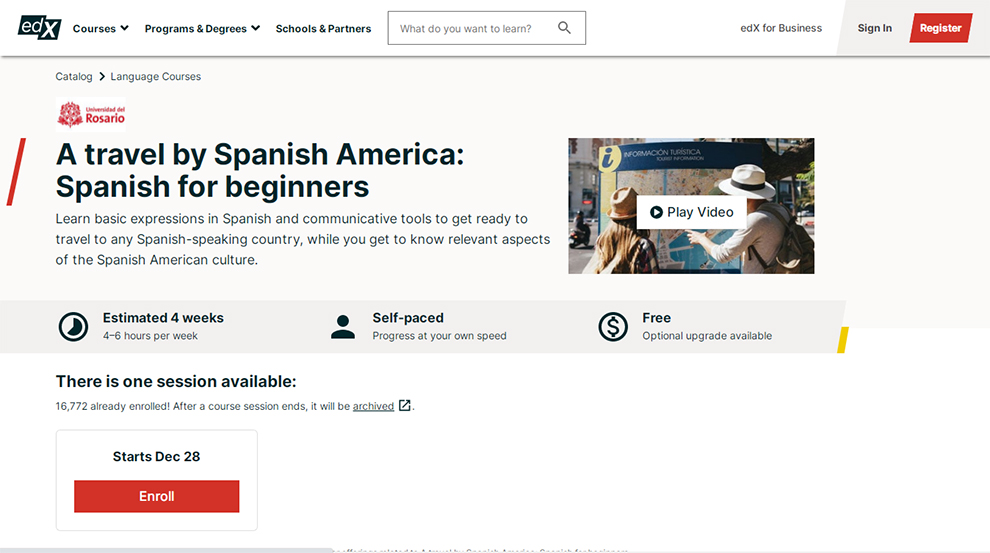 A travel by Spanish America: Spanish for beginners
