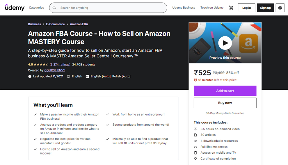 Amazon FBA Course - How to Sell on Amazon MASTERY Course