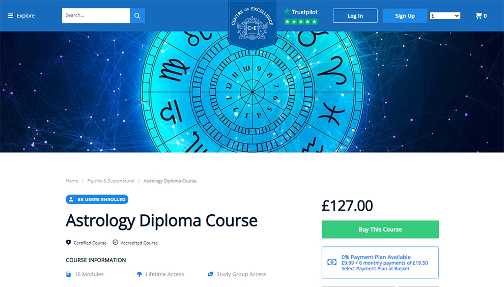 Astrology Diploma Course [by Centre of Excellence]