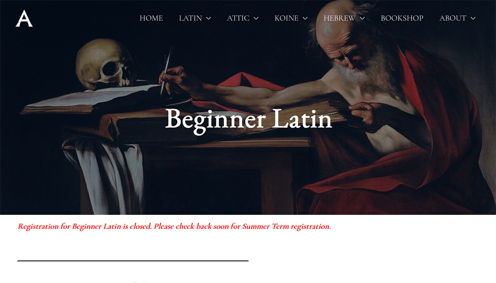 Beginner Latin I (L101): Spring Term 