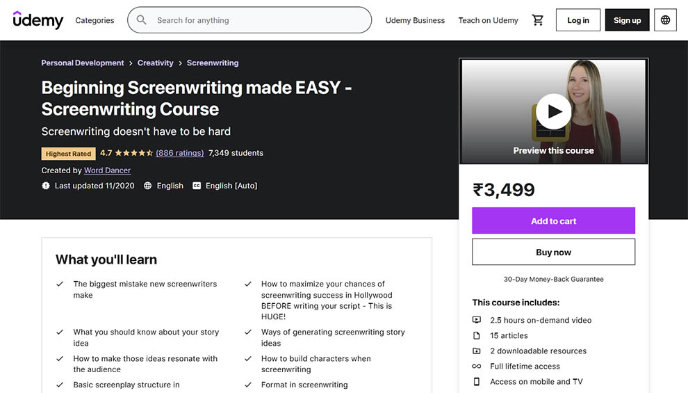 Beginning Screenwriting made EASY - Screenwriting course by Udemy
