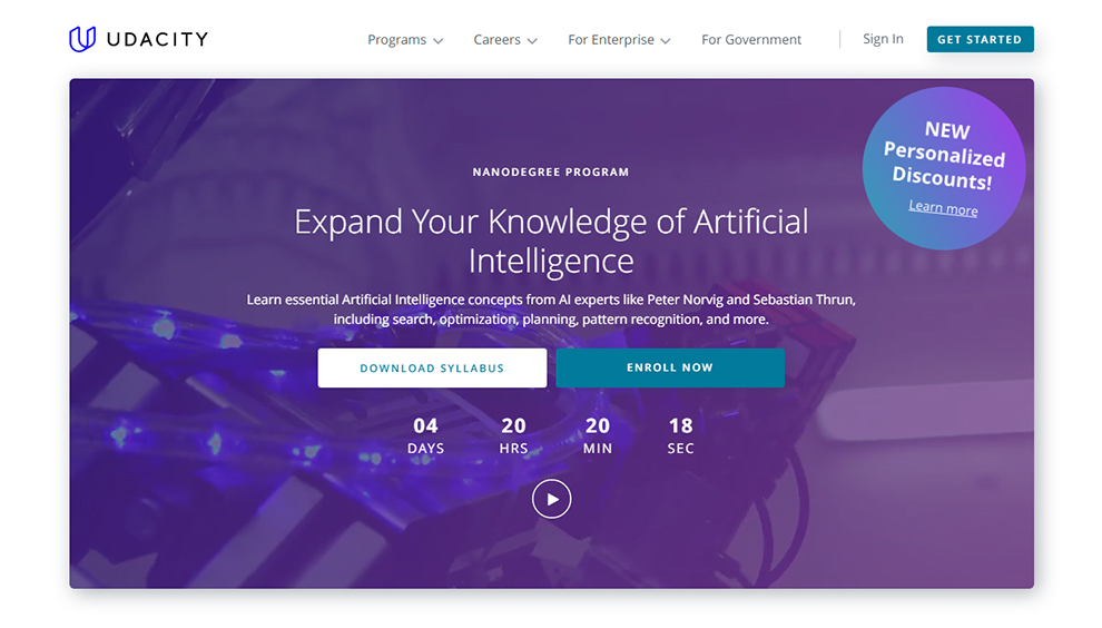 Best Course on Udacity for Artificial Intelligence