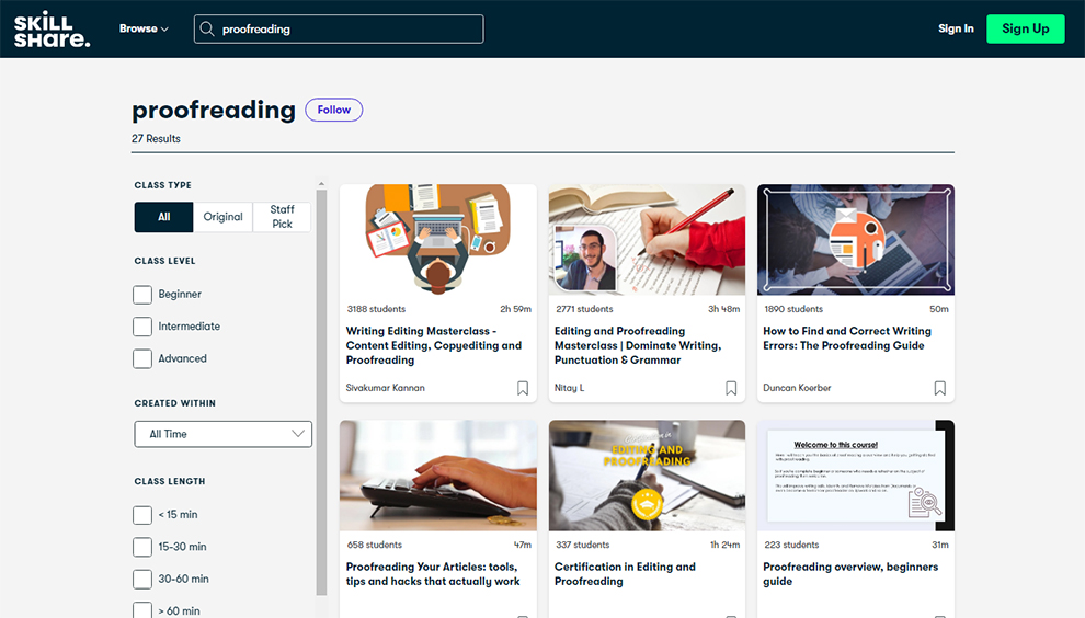 Best Proofreading Course Online by Skillshare