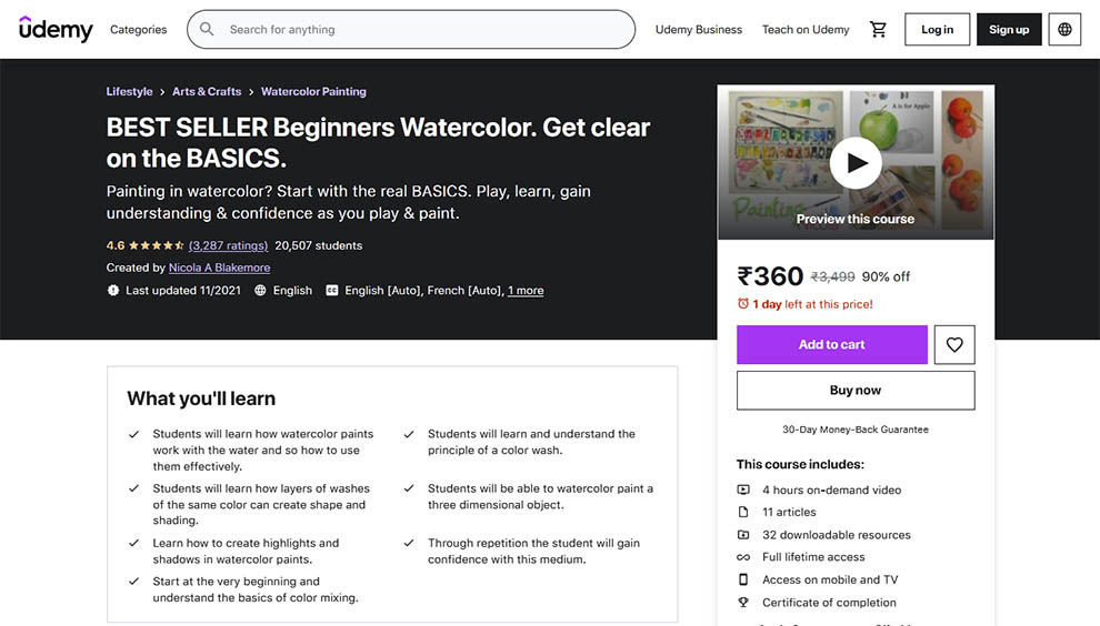 BEST SELLER Beginners Watercolor. Get clear on the BASICS