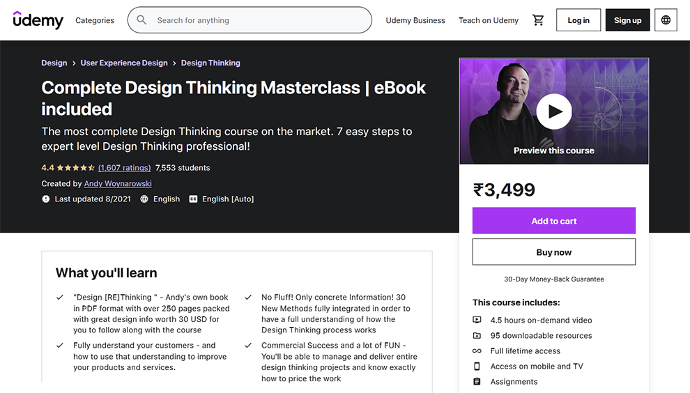 Complete Design Thinking Masterclass | eBook included