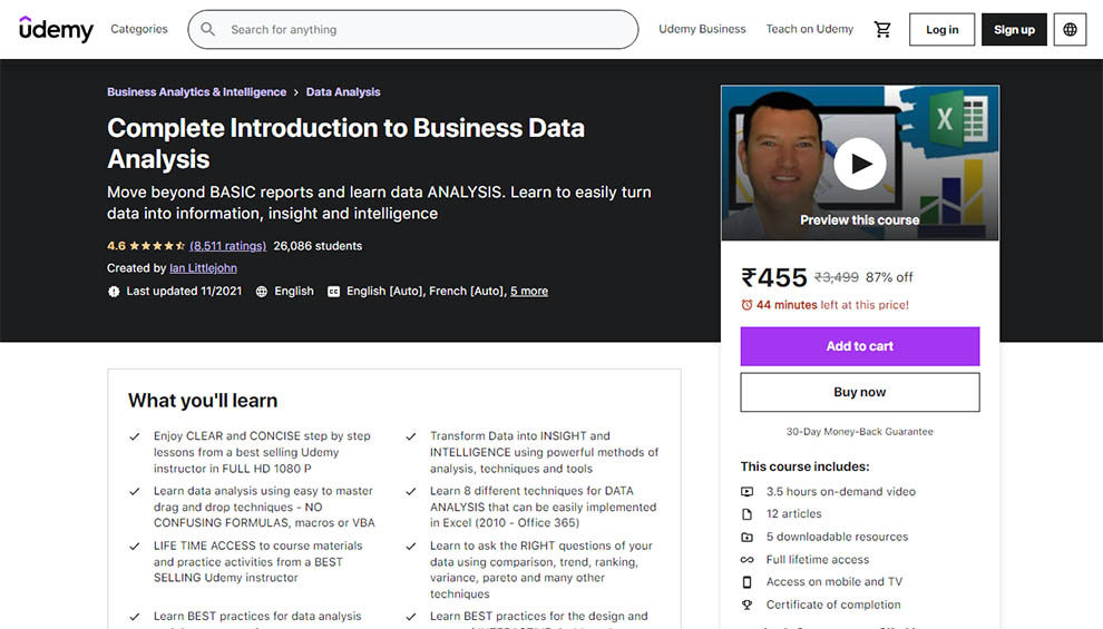Complete Introduction to Business Data Analysis