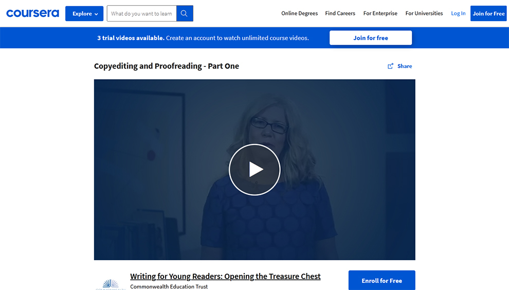 Copyediting and Proofreading - Part one by Coursera
