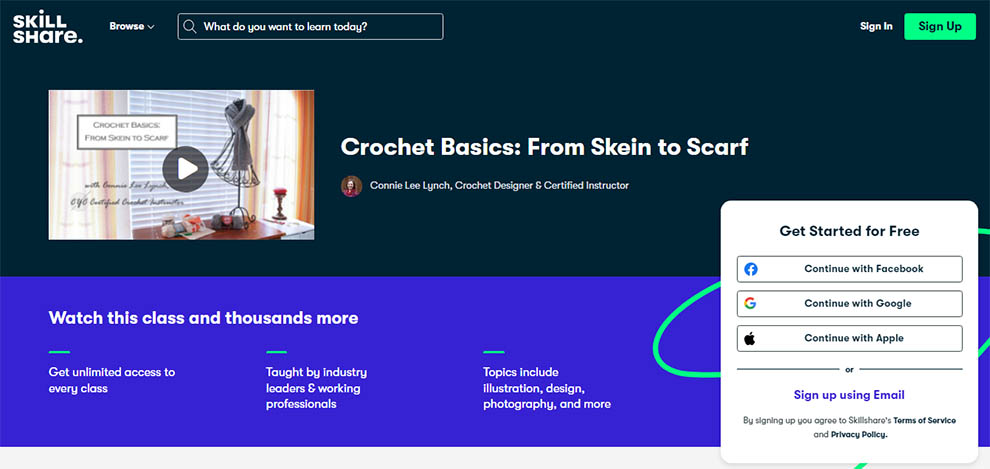 Crochet Basics from Skein to Scarf by Skillshare