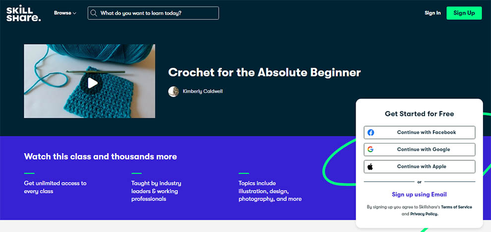 Crochet for the absolute beginner by Skillshare