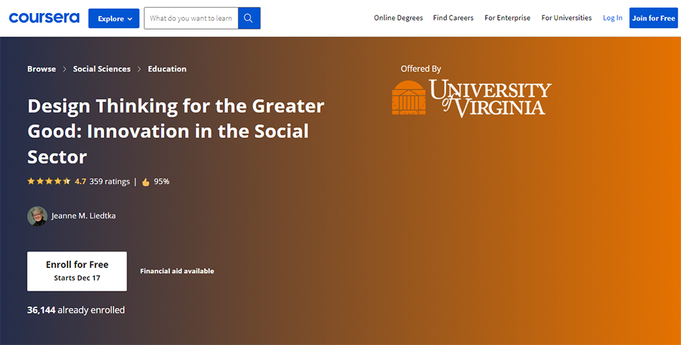 Design Thinking for the Greater Good: Innovation in the Social Sector - University of Virginia